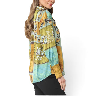 Fall Color Block Blouse