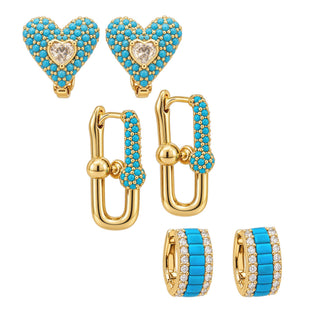 Turquoise Huggie Collection