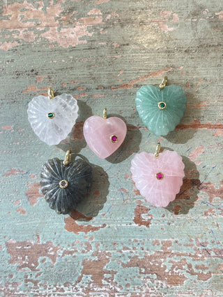 Gemstone Heart Pendants