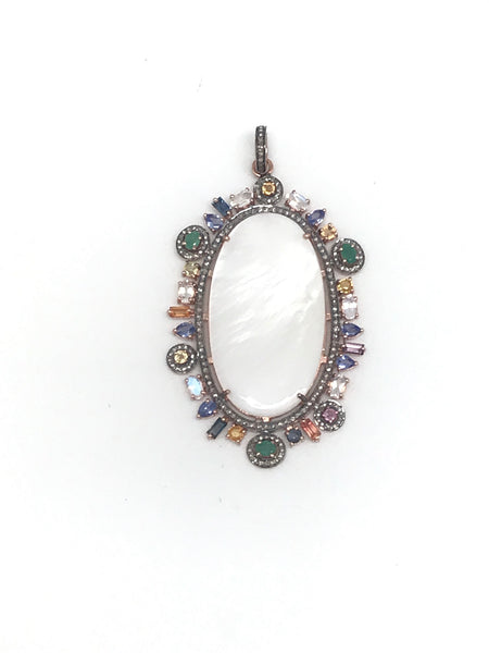 Mother Of Pearl Diamond Pendant