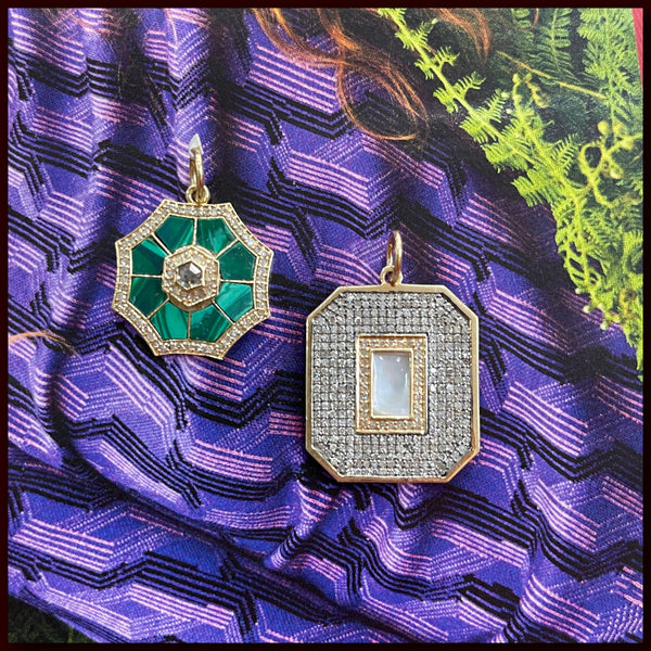 Moonstone And Diamond Pendant