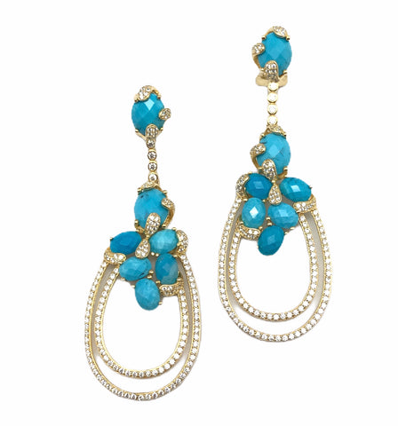Turquoise And Gold Earring