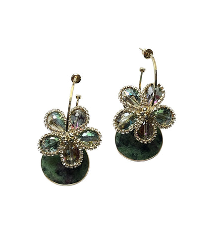 Green Stacked Earring