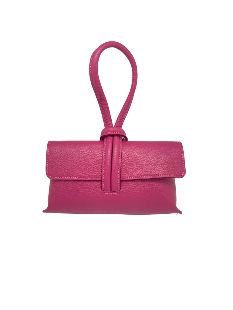 Pink Leather Wristlet