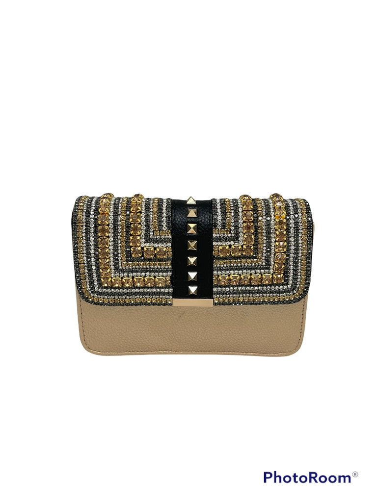 Beige And Gold Fold-over Clutch