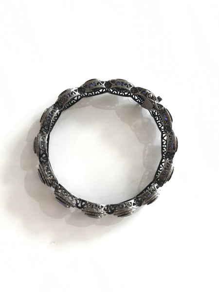 Large Sapphire And Diamond Bracelet