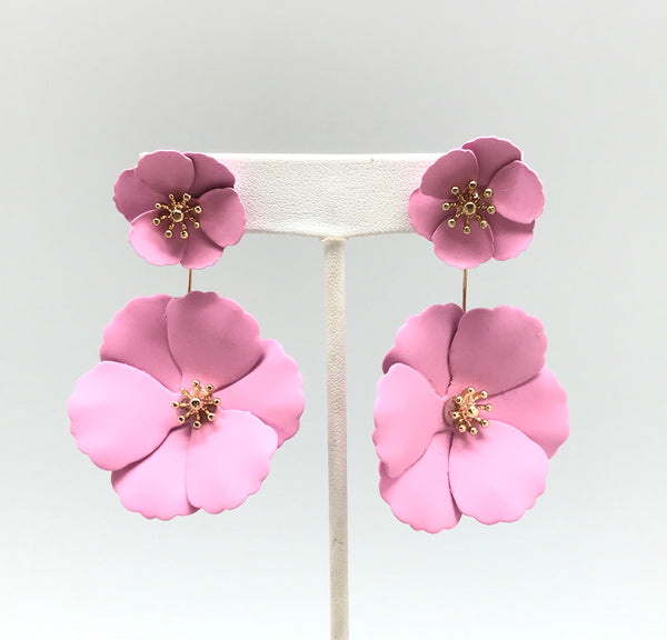 Large Flower Drop Earring