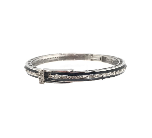 Thin Enamel And Diamond Bracelets