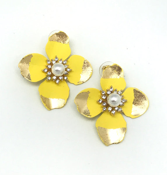 Gold Dipped Flower Earrings