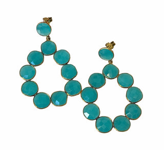 Gemstone Circle Earrings