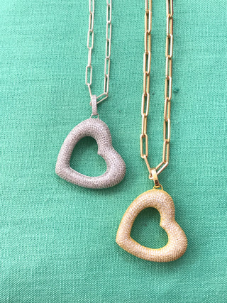 Pave Heart Necklace