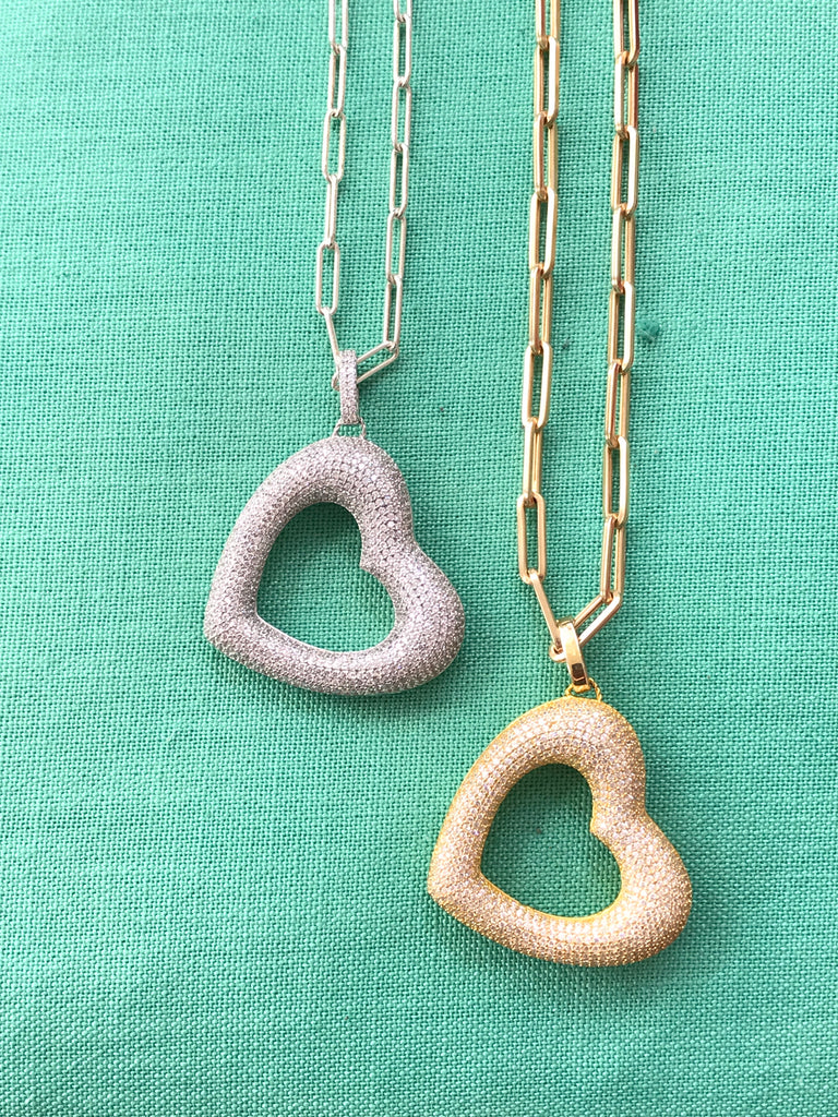 Pave Heart Necklace