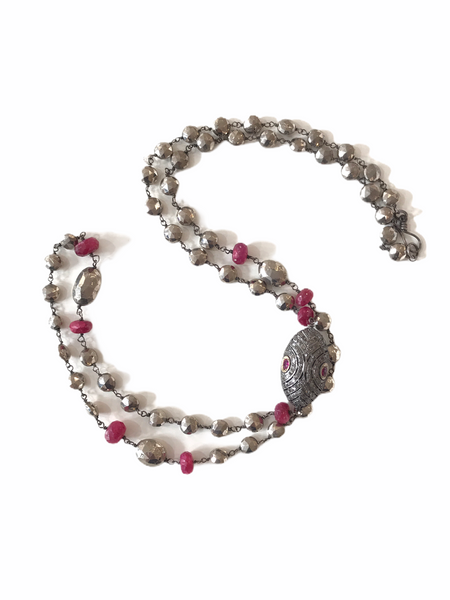 Layered Ruby And Diamond Necklace