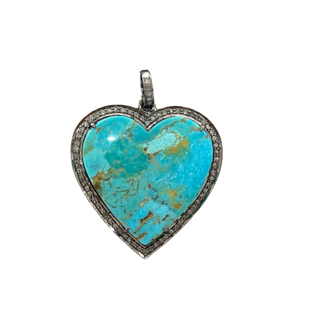 Diamond And Turquoise Heart