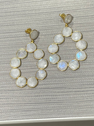 Gemstone Circle Earrings