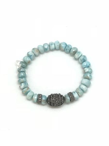 Larimar, Pearl  and Diamond Bracelet Collection