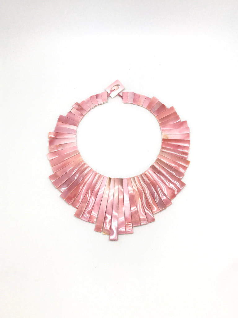 Coral Shell Bib Necklace