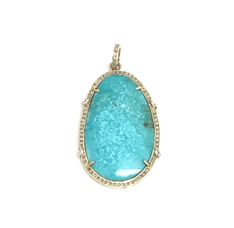 Turquoise and Diamond Pendant