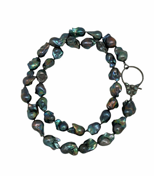 Black Baroque Pearl Necklace