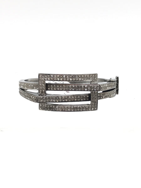 Wide Criss Cross Diamond Bracelet