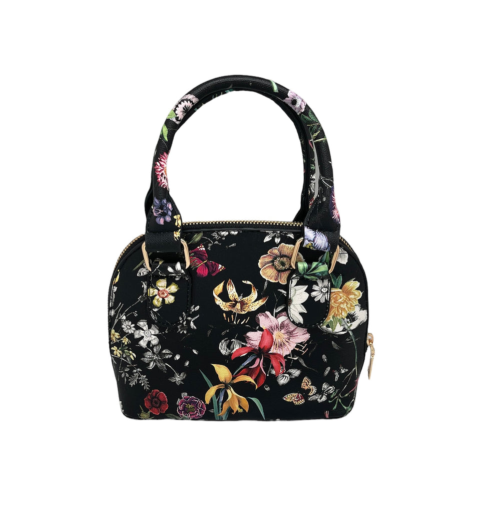 Floral Small Handbag Black