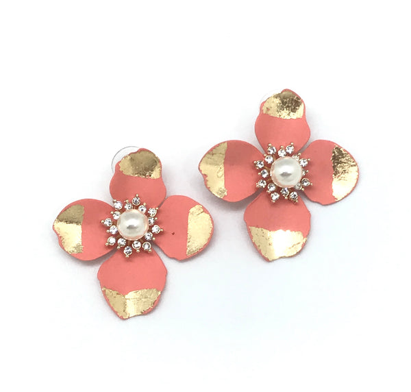 Gold Dipped Flower Earrings