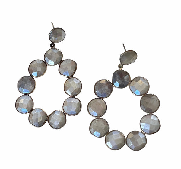 Gemstone Circle Earrings