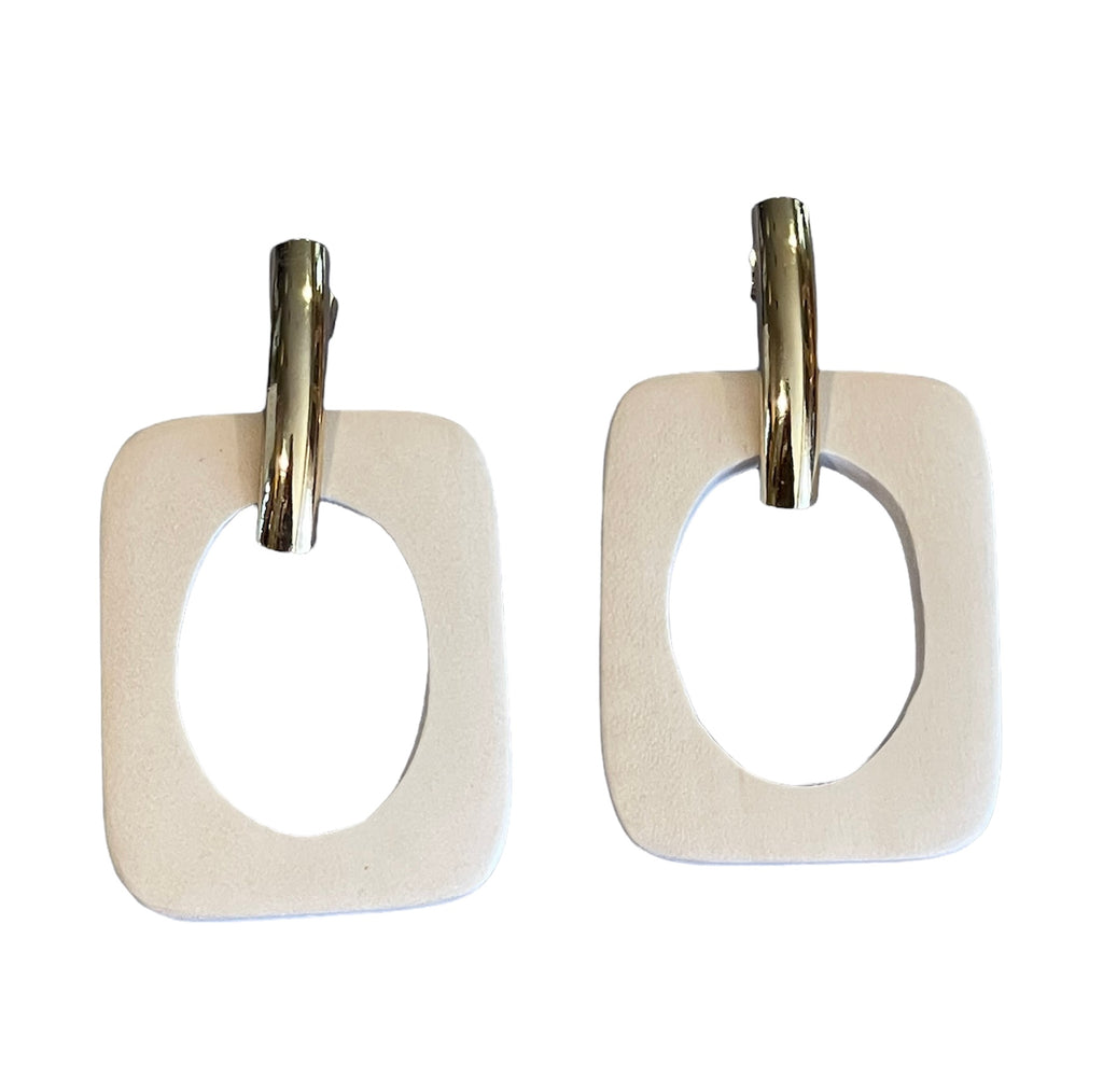 Wooden Square Earrings