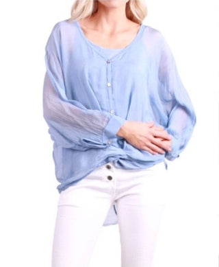 Layered Silk Long Sleeve Blouse