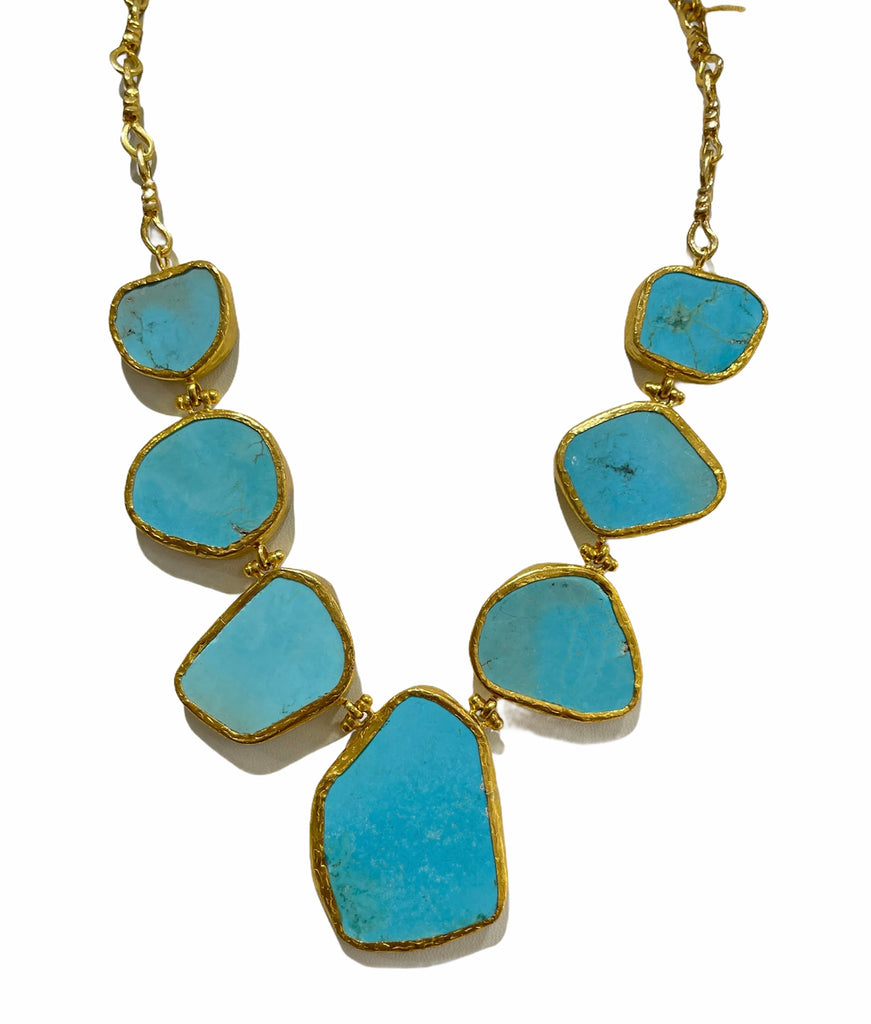 Turquoise Slabs Statement Necklace – Barse Jewelry