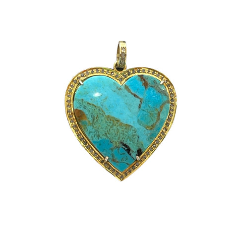 Diamond And Turquoise Heart