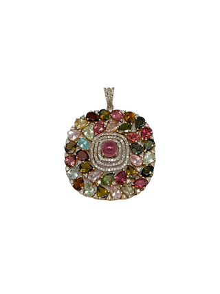 Tourmaline And Diamond Pendant