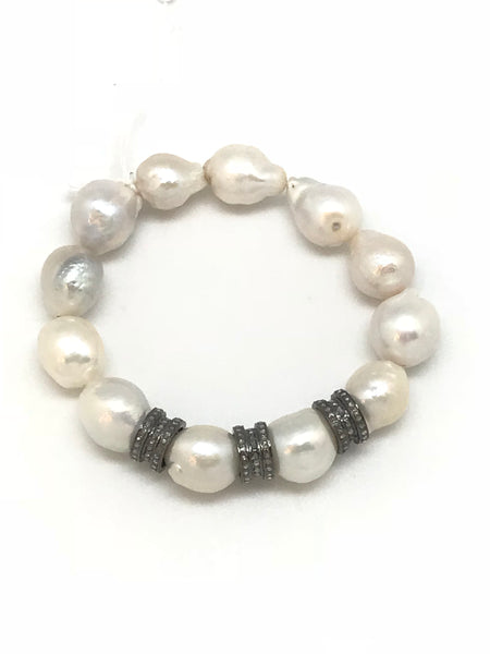 Larimar, Pearl  and Diamond Bracelet Collection