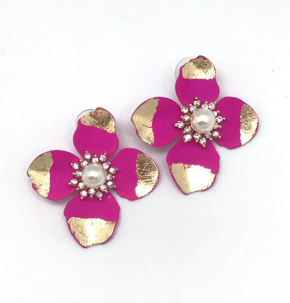 Gold Dipped Flower Earrings