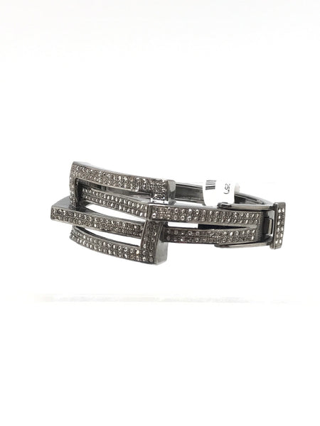 Wide Criss Cross Diamond Bracelet