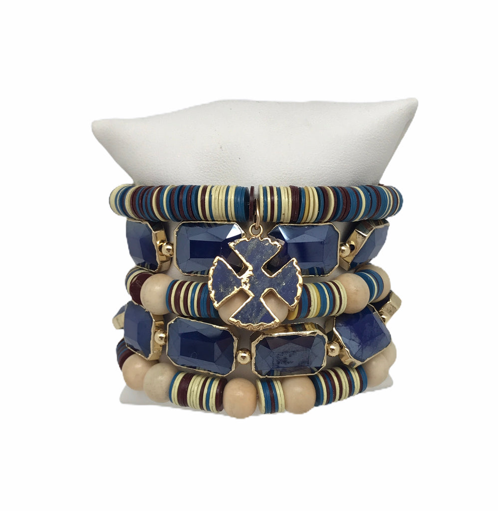 Navy Cross Bracelet Set