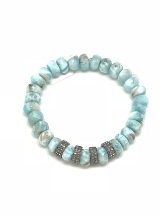 Larimar, Pearl  and Diamond Bracelet Collection