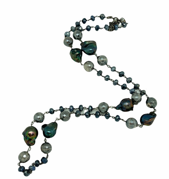 Black Baroque Pearl Necklace