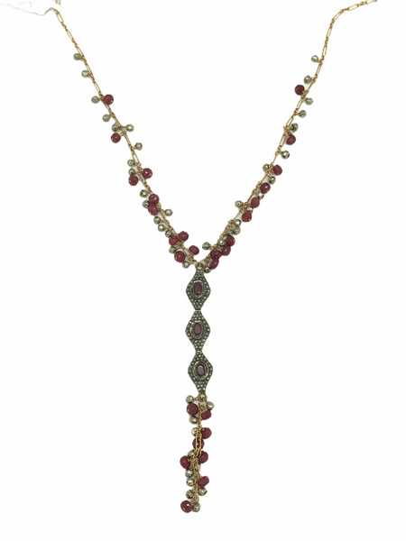 Layered Ruby And Diamond Necklace