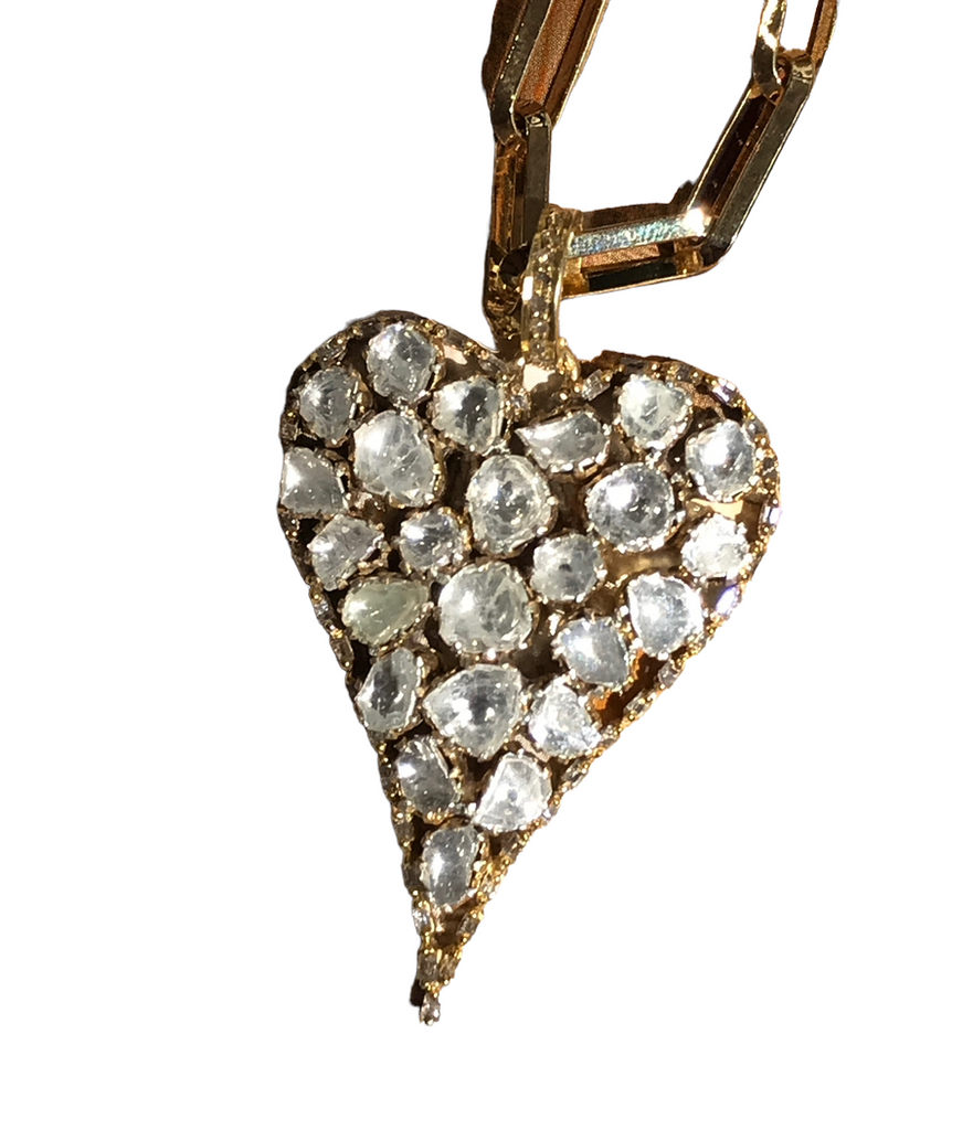 Diamond Polki Heart Pendant