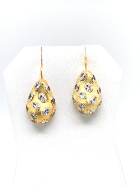 Gold Nugget Earrings With Gemstones