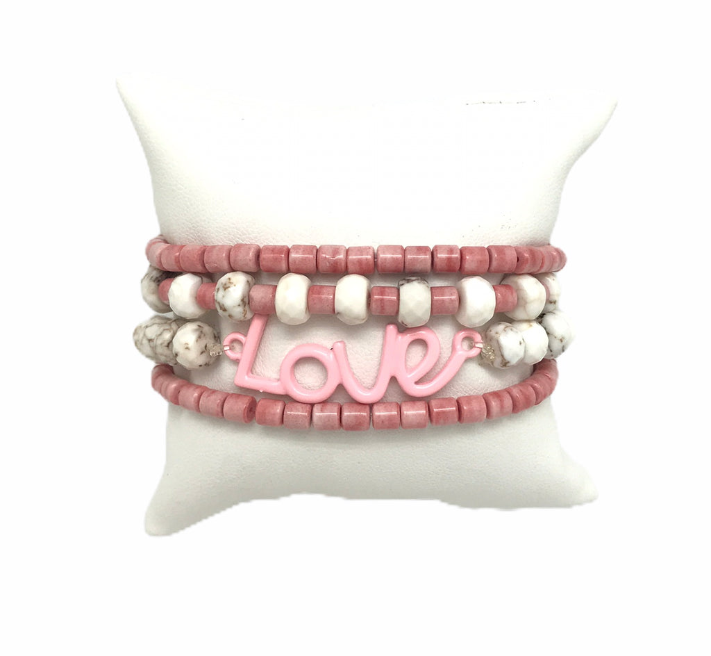 Light Pink LOVE Bracelet Set