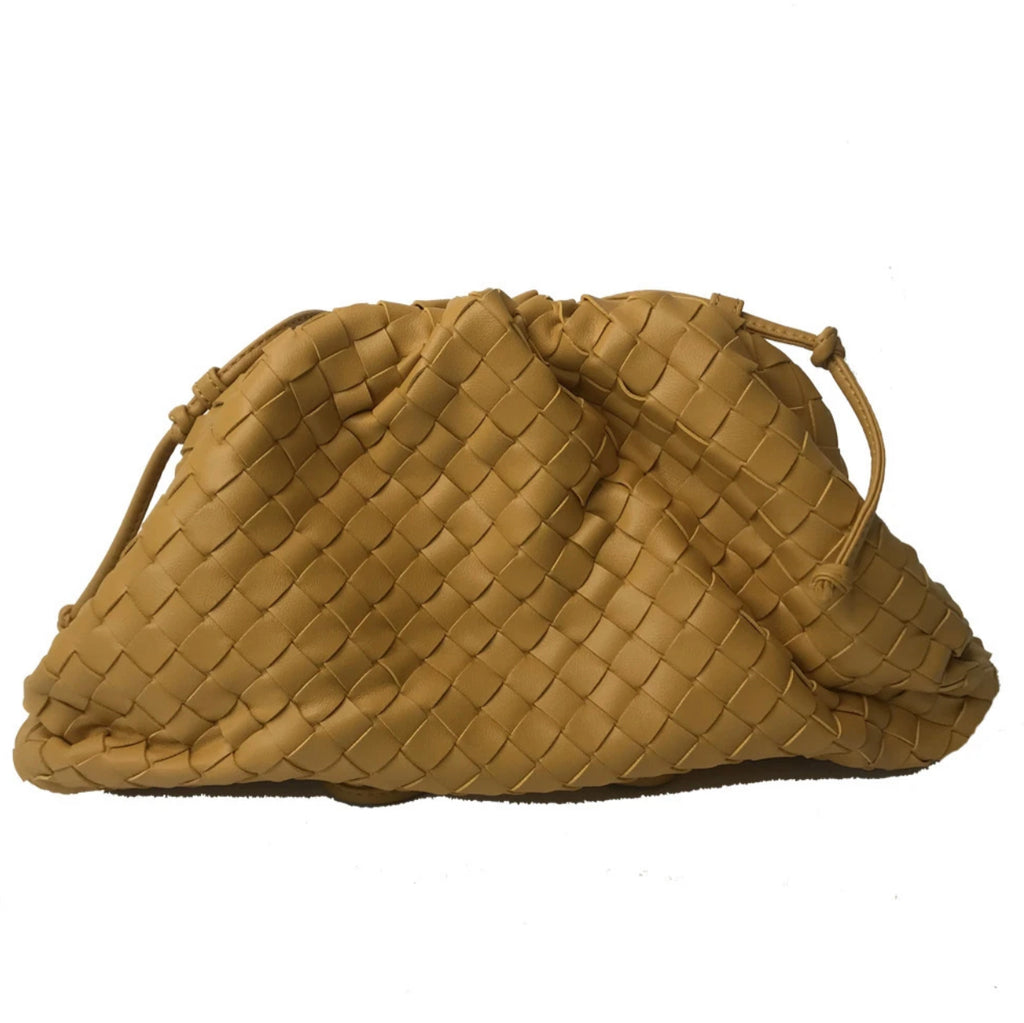 Large Woven Leather Clutch
