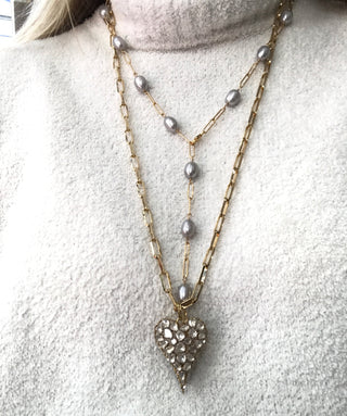 Pearl Paperclip Necklace