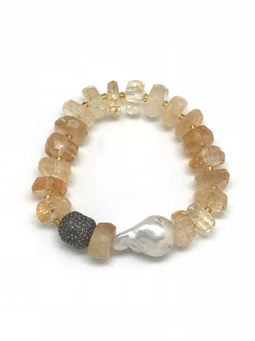 Citrine and Diamond Bracelet