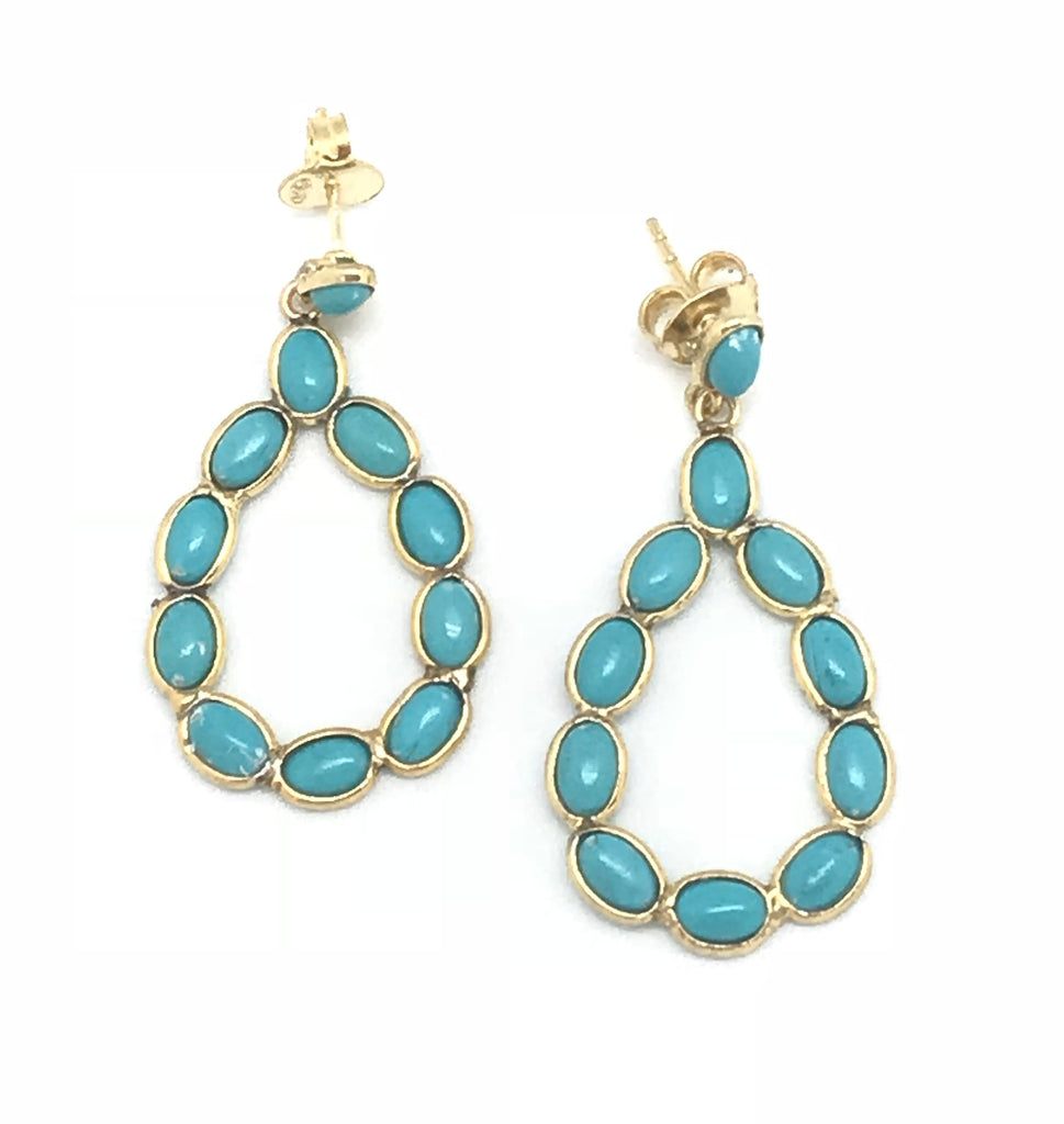 Oval Turquoise Dangle Earring