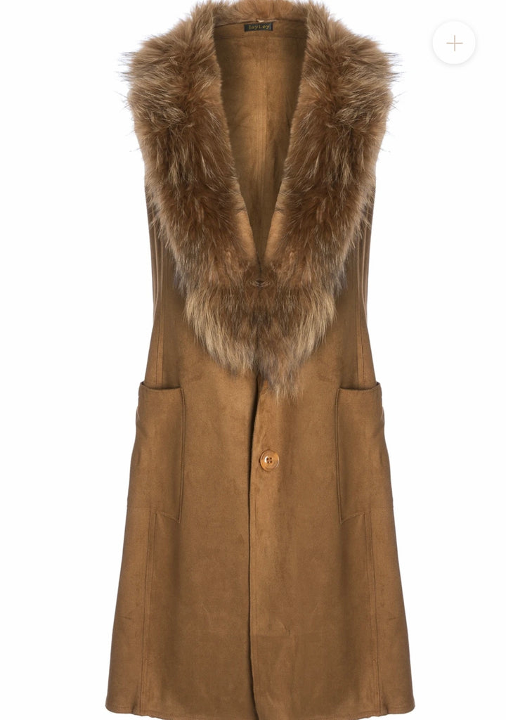 Fox Fur And Suede Long Duster
