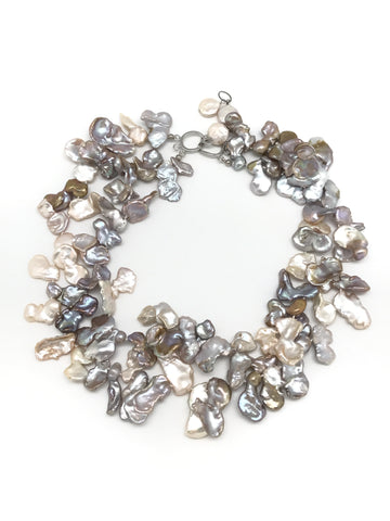 Pink Puzzle Piece Pearl Necklace
