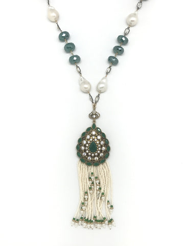 Green Onyx Statement Necklace