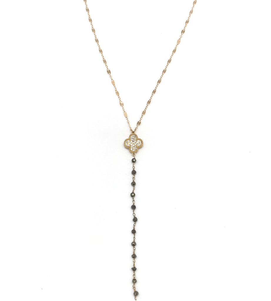 Delicate Gold And Pyrite Y Necklace